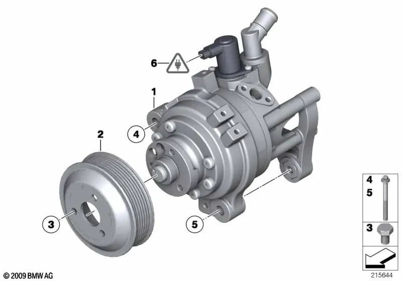 Bomba hidráulica para BMW Serie 5 F07, F10, F11, Serie 6 F06, F12, Serie 7 F01N, F02N (OEM 32416850592). Original BMW.