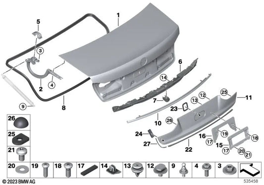 Tirador del Portón Trasero para BMW Serie 7 G11N, G12N (OEM 51137485267). Original BMW.