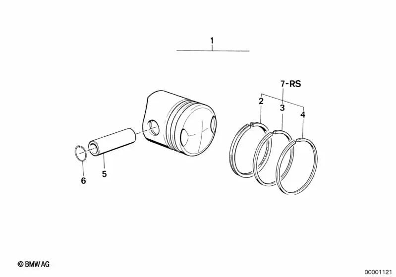 Pistón para BMW varios modelos (OEM 11251259875). Original BMW