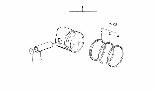 Pistón original OEM 11251253153 para BMW (modelos compatibles: E30, E36, E46, E90, E60, E39, F30, G20, X3, X5, Z3, Z4). Original BMW.