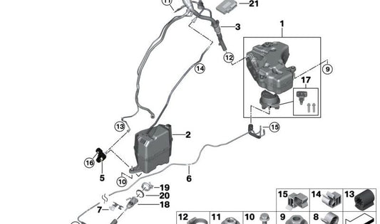 Distanciera para BMW Serie 5 F07, F10, F11, X3 F25, G01, X4 F26, G02 (OEM 13537629902). Original BMW