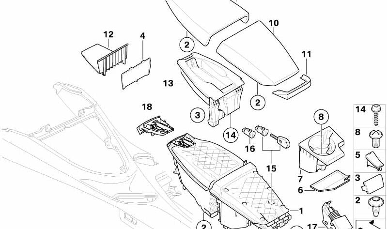 Unidad de control de botones (Tasteneinheit) OEM 51166982834 para BMW E63, E64. Original BMW.