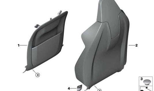 Respaldo trasero OEM 52109108225 para BMW Serie 8 G16 (Gran Coupé). Original BMW