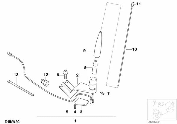 Pasacable para BMW Serie 5 E12 (OEM 61131356042). Original BMW