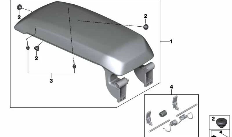 Apoyabrazos Consola Central para BMW F40, F44 (OEM 51169460084). Original BMW