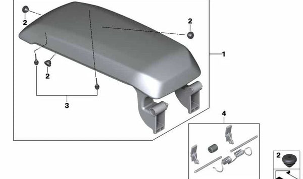 Apoyabrazos Consola Central para BMW F40, F44 (OEM 51169460084). Original BMW