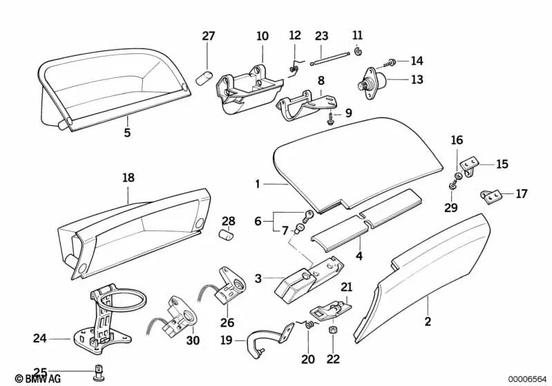 Cierre para BMW E31 (OEM 51458118256). Original BMW