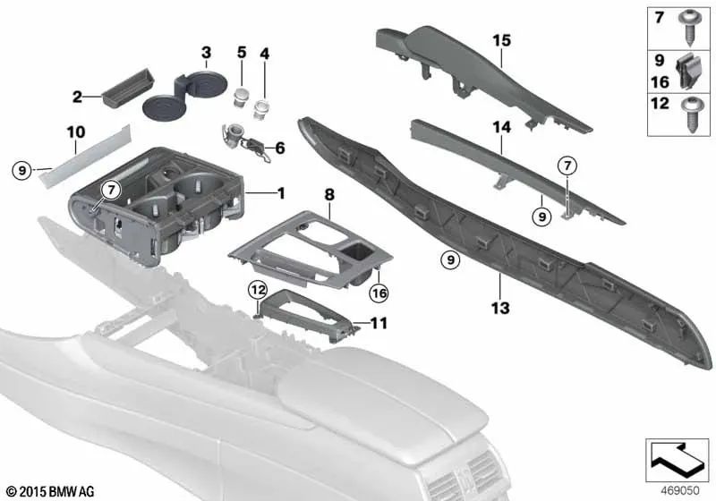 Right Kniepad for BMW X5 F85, X6 F86 (OEM 51168061412). Genuine BMW