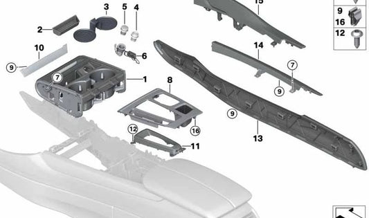 Almohadilla de rodilla derecha OEM 51168061414 para BMW F85 (X5 M), F86 (X6 M). Original BMW.