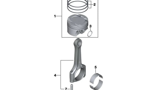 Kit de reparación de segmentos de pistón para MINI F55, F56, F57 (OEM 11258637990). Original BMW