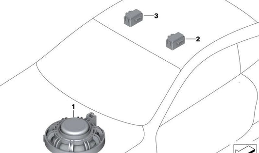 Micrófono para BMW F40, F44, G20, G21, G28, G80, G30, G31, G32, G01, G08, G02 (OEM 84108794737). Original BMW