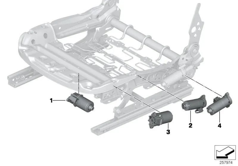 Motor de regulación de inclinación para BMW Serie 1 F20, F21, Serie 2 F22, F23, F87, Serie 3 F30, F31, F34, F35, F80, Serie 4 F32, F36, F82, i I15, X1 E84 (OEM 52107325531). Original BMW