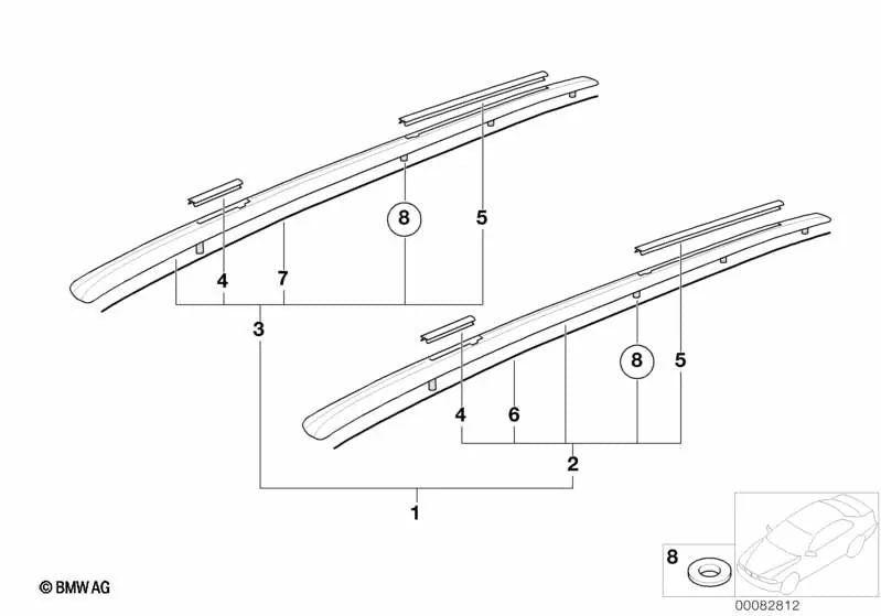 Tira de cubierta trasera para BMW Serie 5 E34 (OEM 51138149170). Original BMW