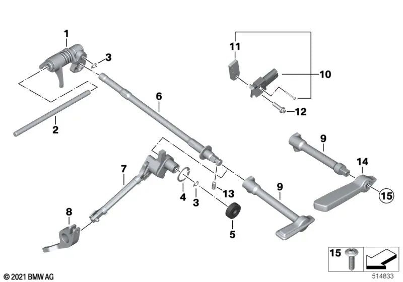 Schaltwelle para BMW Motorrad R K34, K35 (OEM 23008414064). Original BMW Motorrad