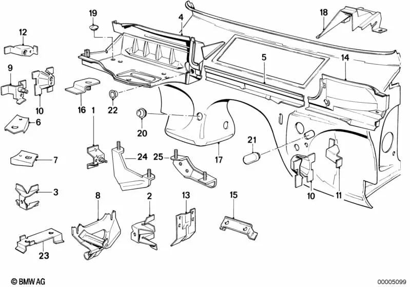 Befestigungswinkel für BMW E30 (OEM 41241936211). Original BMW