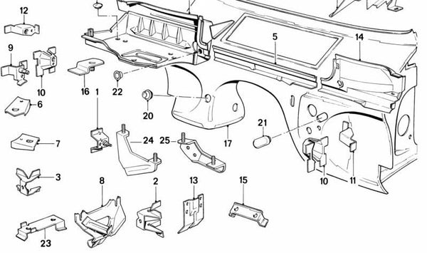 Soporte izquierdo para BMW Serie 3 E30 (OEM 41141888005). Original BMW