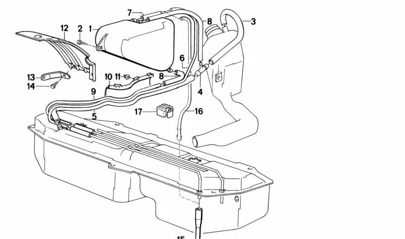 Tubo de combustible OEM 16131178475 para BMW E30. Original BMW