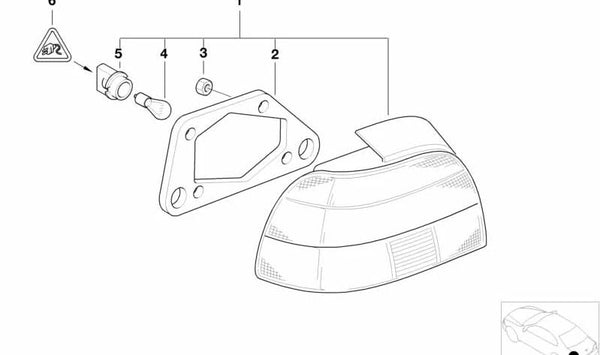 Piloto trasero izquierdo para BMW Serie 5 E39 (OEM 63216900209). Original BMW.