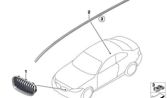 La parte anteriore sinistra incoraggia OM 51135A3D003 per BMW F22, F23. BMW originale.