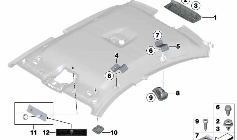 Cubierta trasera para BMW Serie 6 F06, F06N (OEM 51448055805). Original BMW