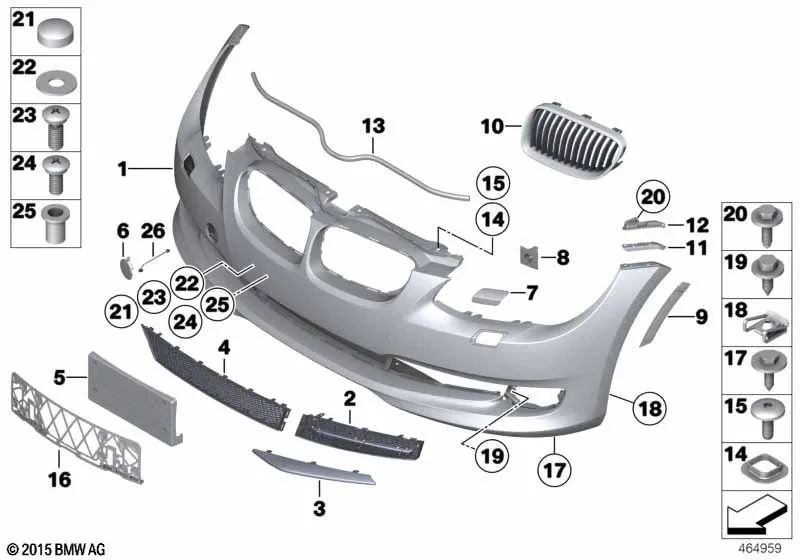 Parrilla Central para BMW E92N, E93N (OEM 51117227938). Original BMW