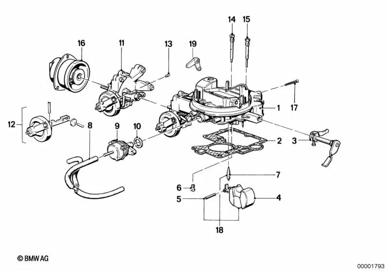 Pipe for BMW Series 3 E21, E30 (OEM 13111278372). Genuine BMW.