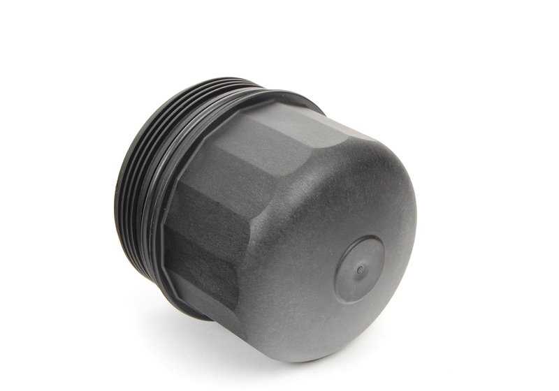 Tapa del filtro de aceite sin tornillo de drenaje para BMW F07, F10, F11, F90, G30, F06, F12, F13, F01, F02, F04, G11, G12, F91, F92, F93, G14, G15, G16, E70, F15, F85, F95, G05, E71, F16, F86, F96, G06, G07 (OEM 11427615389). Original BMW.