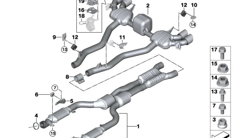 Prise en charge du filtre des particules Shadp 18208088841 pour BMW F90, F91, F92, F93, F95, F96. BMW d'origine.