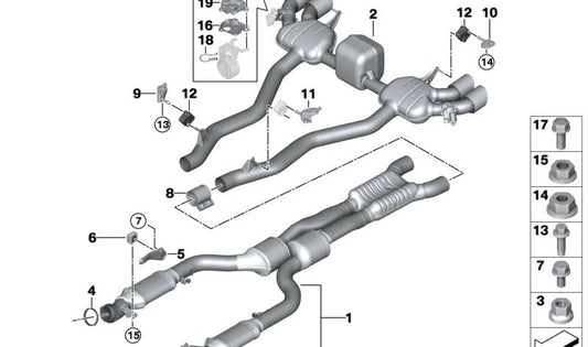 Prise en charge du filtre des particules Shadp 18208088841 pour BMW F90, F91, F92, F93, F95, F96. BMW d'origine.