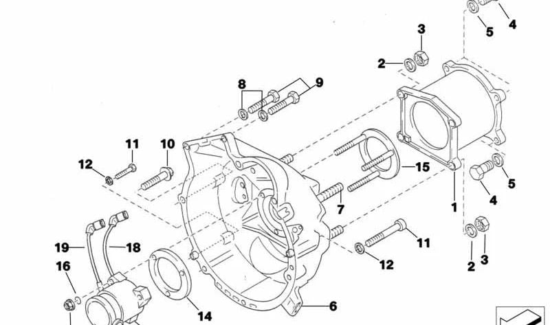 Rodamiento de desembrague OEM 21112485807 para BMW (Modelos compatibles: E30, E36, E46, E81, E87, E90, E91, F20, F21, F30, F31, F32, F33, F34, F36, G20, G21, G22, G23, G30, G31, Z3, Z4). Original BMW.