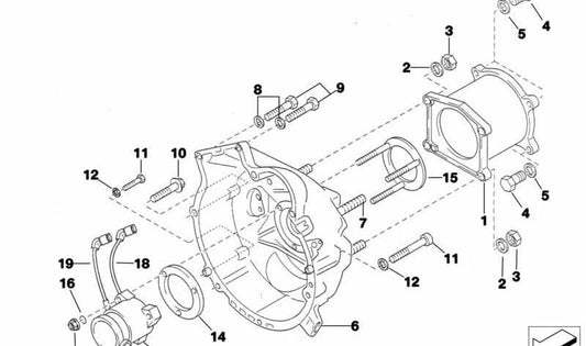 Rodamiento de desembrague OEM 21112485807 para BMW (Modelos compatibles: E30, E36, E46, E81, E87, E90, E91, F20, F21, F30, F31, F32, F33, F34, F36, G20, G21, G22, G23, G30, G31, Z3, Z4). Original BMW.