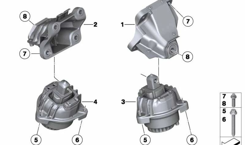 Soporte de motor derecho OEM 22116796548 para BMW Serie 7 (F01, F02). Original BMW.