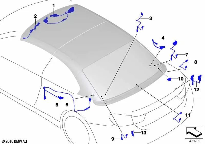 Soporte para sensor Hall para BMW F33, F83 (OEM 51177345151). Original BMW.