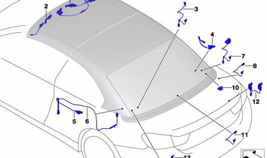 Arnés de Cables de la Tapa del Techo para BMW Serie 4 F33, F83 (OEM 54377353887). Original BMW