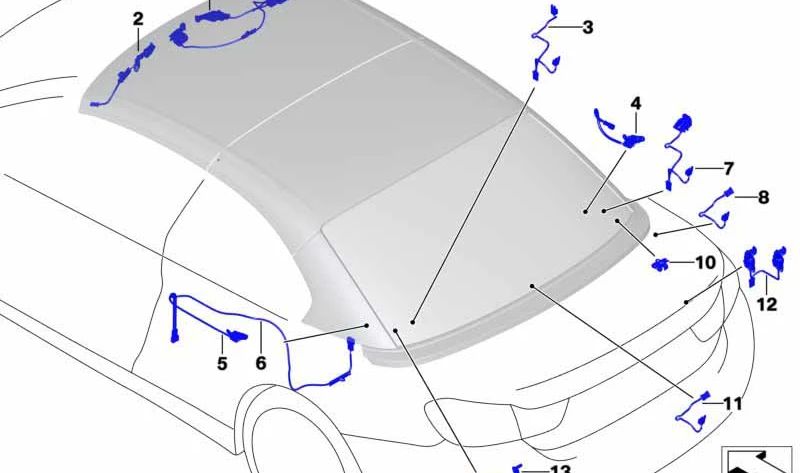 OEM 5437148150 Sensore di chiusura del soffitto per BMW E93, F33, F83. BMW originale.