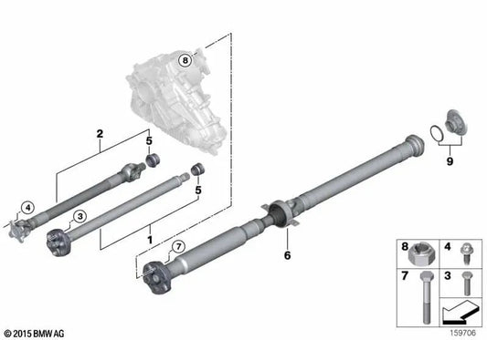 Hintere Antriebswelle für BMW X5 E70 (OEM 26107564396). Original BMW.