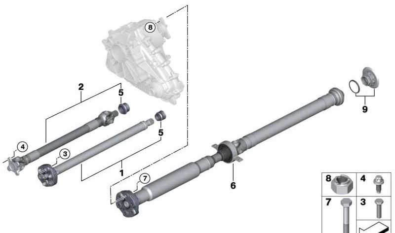 Eje de transmisión delantero para BMW X5 E70, X6 E71 (OEM 26207556019). Original BMW