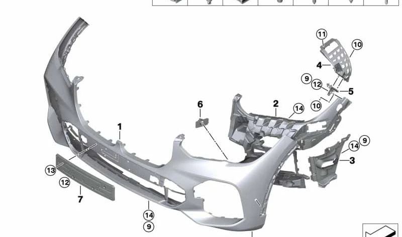 Aleta izquierda canalizadora de aire OEM 51118089501 para BMW G05 (X5). Original BMW