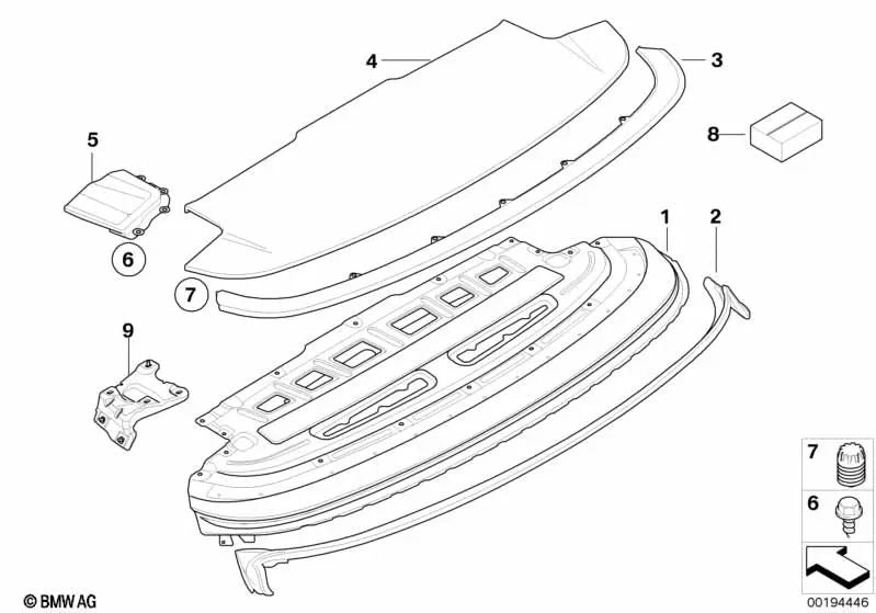 Hutablage for BMW E93, E93N (OEM 54377171351). Genuine BMW