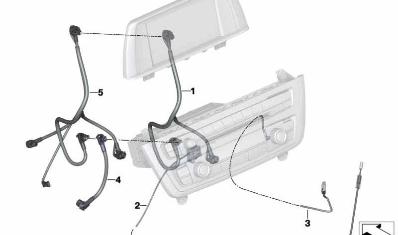 Cable de conexión Headunit-WLAN OEM 61119308571 para BMW Serie 3 (F30, F31, F34) y Serie 4 (F32, F33). Original BMW.