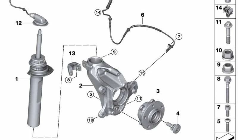 Frontschockdämpfer VDC OEM 37106887794 für BMW F45. Original BMW.