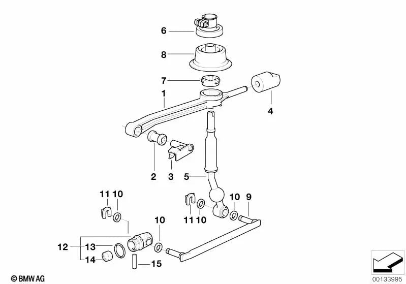 Palanca de cambios para BMW Serie 3 E46 (OEM 25111434613). Original BMW