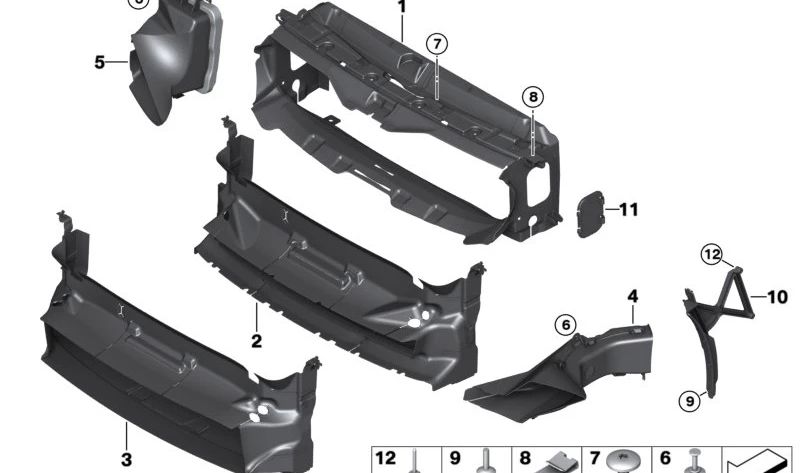 Right air duct for BMW 4 Series F32, F33, F36 (OEM 51747294822). Original BMW