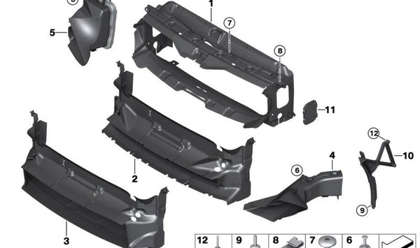 Conducto de aire derecho para BMW Serie 4 F32, F33, F36 (OEM 51747294822). Original BMW