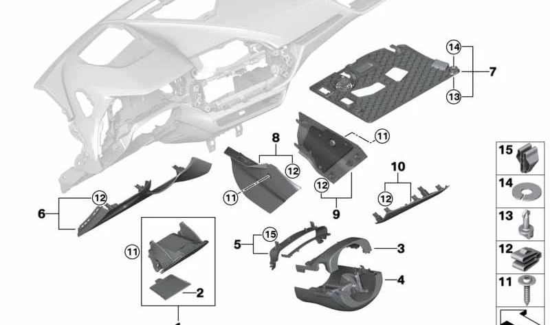 Colonne d'adresse inférieure OEM 51456823255 pour BMW F40, F44. BMW d'origine.