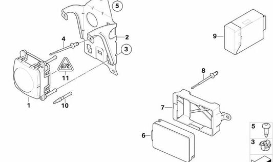 Soporte Sensor LRR para BMW E63N, E64N (OEM 66316777307). Original BMW