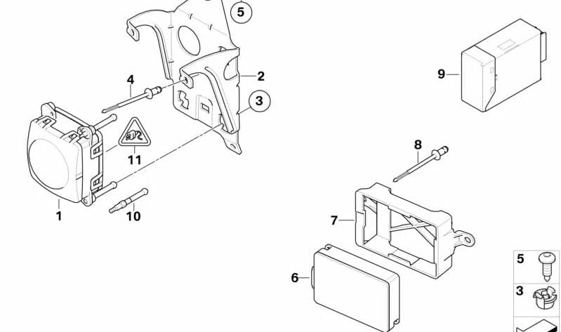 Sensor LRR para BMW Serie 5 E60N, E61N, Serie 6 E63N, E64N (OEM 66316781590). Original BMW