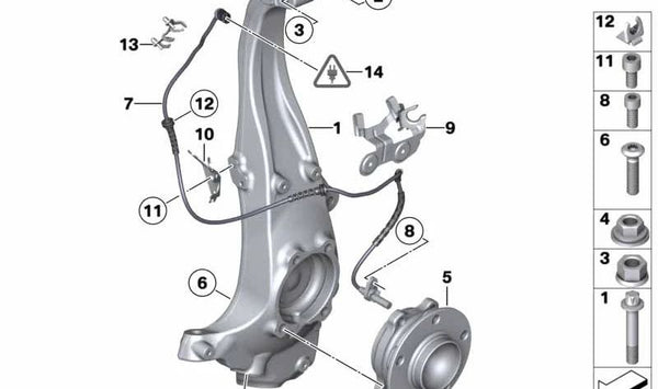 Mangueta izquierda OEM 31212284053 para BMW F10, F06, F12, F13. Original BMW.