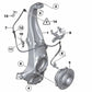 Buje con rodamiento delantero para BMW F10, F06, F12, F13, F06N, F12N, F13N, F11N, F12N, F13N (OEM 31202286606). Original BMW