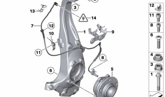 Right swivel bracket for BMW F10, F06, F12, F13 (OEM 31212284054). Original BMW